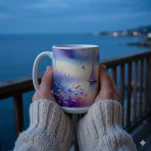 Pastel Zeilboot Kust Droomlandschap Koffiemok