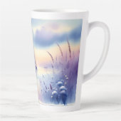 Pastel Zeilboot Kust Droomlandschap Latte Mok (Rechts)