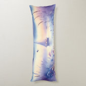 Pastel Zeilboot Kust Droomlandschap Lichaamskussen (Achterkant (Verticaal))