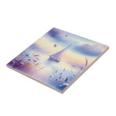 Pastel Zeilboot Kust Droomlandschap Tegeltje (Zijkant)