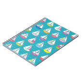 Pastel Zeilboot Patroon Notitieboek (Linkerzijde)