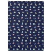 Pastel Zeilboot Patroon op Midnight Blue Klembord (Achterkant)