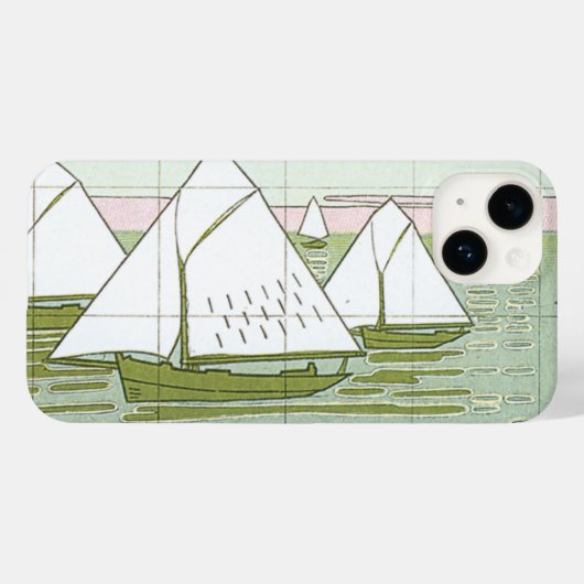 Pastel Zeilboten Neptegel iPhone Hoesje (Achterkant (horizontaal))