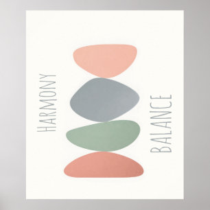 Pastel Zen Stones Poster - Schattige Scandi trendy