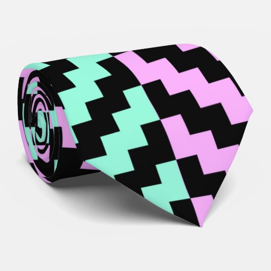 Pastel zigzag Stropdas (Opgerold)