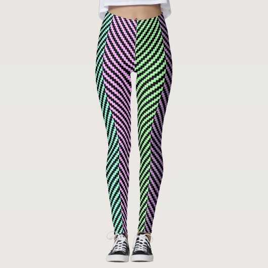 Pastel zigzagleggingen leggings (Voorkant)
