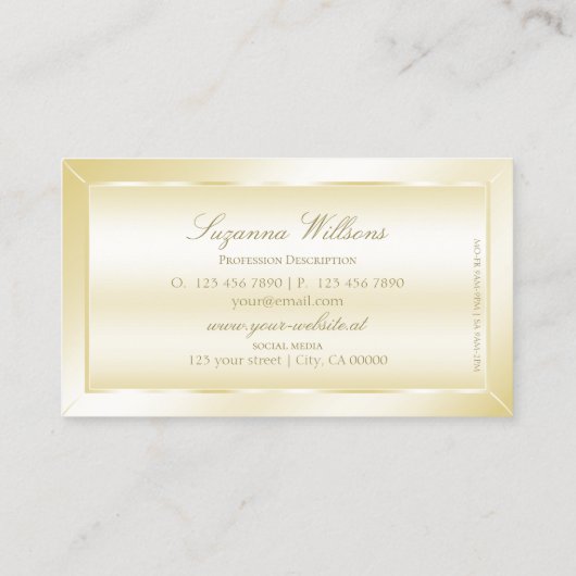 Pastel Zijderijgoud Luxurieus Verkleurd en stijlvo Visitekaartje (Achterkant)