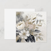 Pastel zilver en goud Kerstmis spray op maat Feestdagenkaart (Voorkant / Achterkant)