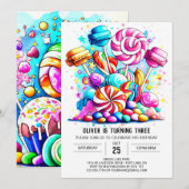 Pastel zoete chocolade verjaardag kaart (Voorkant / Achterkant)