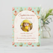 Pastel Zoete Verjaardags Mint Foto Kaart (Staand voorkant)