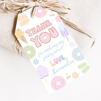 Pastel Zoete Verjaardagsfeest Favor Tags Cadeaulabel