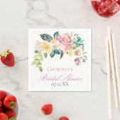Pastel zomer bloemboeket gepersonaliseerd servet (Insitu)