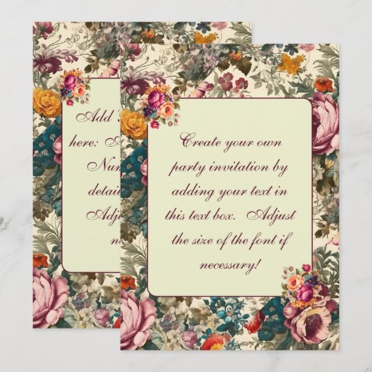  Pastel Zomer Bloemen Uitnodiging Sjabloon (Voorkant / Achterkant)