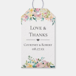 Pastel zomer bloemenbruiloft dank u cadeaulabel