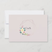 Pastel zomer bloemenbruiloft receptie kaart (Achterkant)