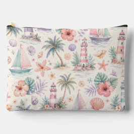 PASTEL ZOMER TROPISCHE BLOEMEN BOTEN VUURTORENS ETUI