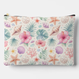 PASTEL ZOMER TROPISCHE BLOEMEN EN SCHELPEN ETUI