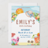 Pastel Zomer Verjaardagsfeestje Kaart (Voorkant)