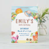 Pastel Zomer Verjaardagsfeestje Kaart (Staand voorkant)