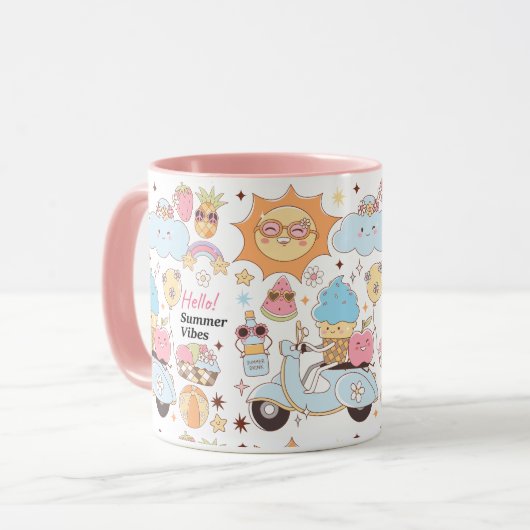 Pastel Zomer Vibes Mok (Voorkant links)