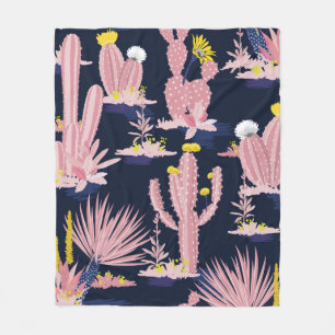 Pastel zomercactus zonder naadloze patroon op dd fleece deken