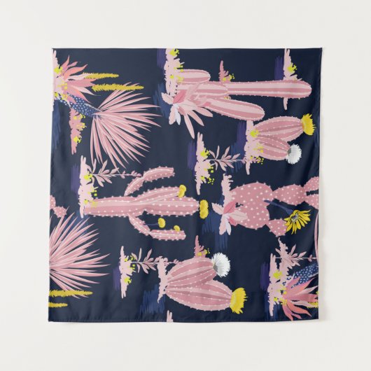 Pastel  zomercactus zonder naadloze patroon op dd wandkleed (Voorkant (horizontaal))