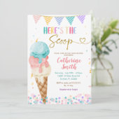 Pastel Zomerijs Baby shower Kaart (Staand voorkant)