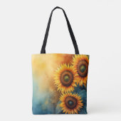 Pastel Zonnebloem Canvas tas (Achterkant)