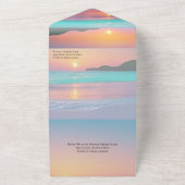 Pastel Zonsondergang Bestemming Ocean Beach Bruilo All In One Uitnodiging (Buitenkant)