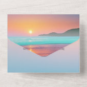 Pastel Zonsondergang Bestemming Ocean Beach Bruilo All In One Uitnodiging (Achterkant)