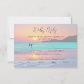 Pastel Zonsondergang Bestemming Strand RSVP Kaartje (Voorkant)