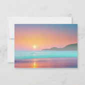 Pastel Zonsondergang Bestemming Strand RSVP Kaartje (Achterkant)
