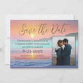 Pastel Zonsondergang Bestemming Strand Save the Da Kaart (Voorkant)