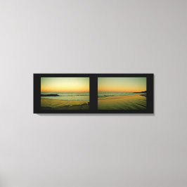 PASTEL ZONSONDERGANG BIJ DE STILLE OCEAAN CANVAS AFDRUK