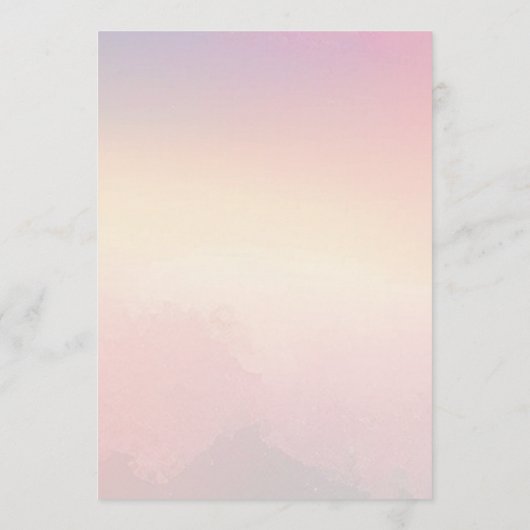 Pastel Zonsondergang Bruiloft Menu (Achterkant)