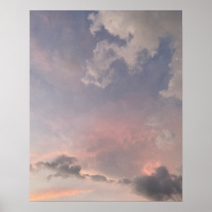 Pastel Zonsondergang Hemel Zachte Roze Wolken Esth Poster