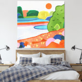 Pastel zonsondergang over de vallei canvas afdruk (Insitu (Slaapkamer))