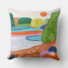 Pastel zonsondergang over de vallei kussen