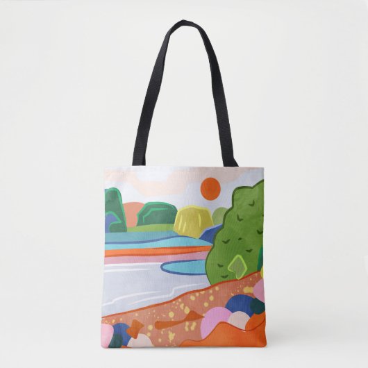 Pastel zonsondergang over de vallei tote bag (Voorkant)