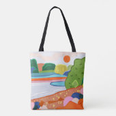 Pastel zonsondergang over de vallei tote bag (Achterkant)