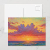 Pastel Zonsondergang Strand - Schilderachtig Zeela Briefkaart (Voorkant / Achterkant)