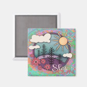 pastel zonsondergang vertraagt offerte-inspirativ magneet (Voorkant / Achterkant)