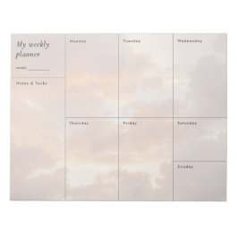 Pastel zonsondergangswolken, minimalistische weekp notitieblok