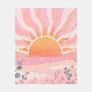 Pastel zonsopgang Boho weide Fleece Deken