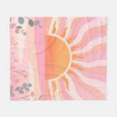 Pastel zonsopgang Boho weide Fleece Deken (Voorkant (Horizontaal))