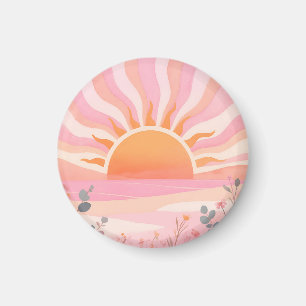 Pastel zonsopgang Boho weide Magneet