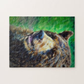Pastel zwart Beer portret Legpuzzel (Horizontaal)
