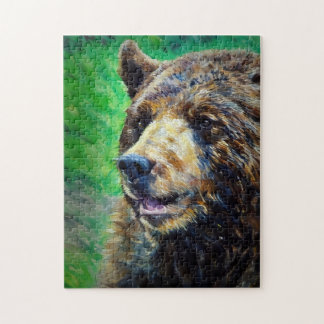 Pastel zwart Beer portret Legpuzzel