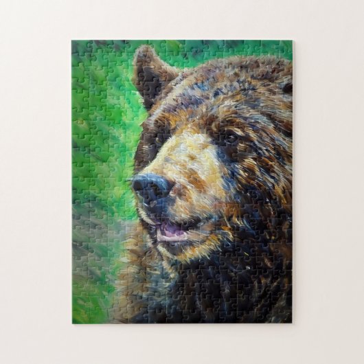 Pastel zwart Beer portret Legpuzzel (Verticaal)