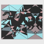Pastel zwart blauw roze grijs abstract cadeaupapier (Vlak)